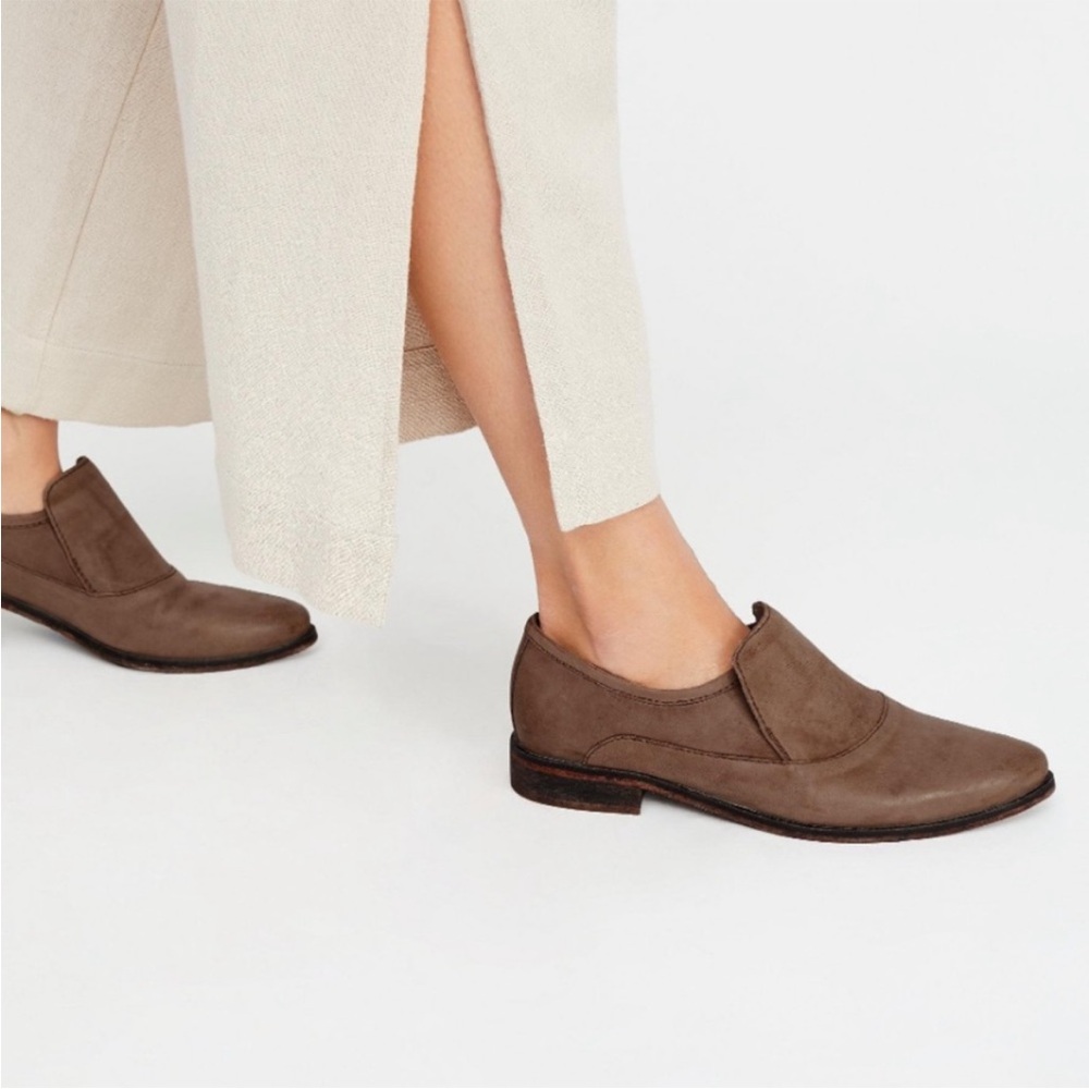 Free People Taupe Faux Leather Loafer